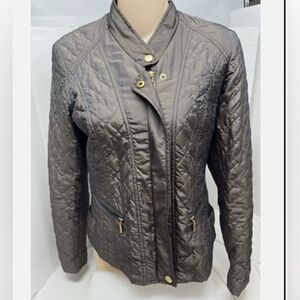 Cole Haan Green Olive Quilted Bomber Jacket